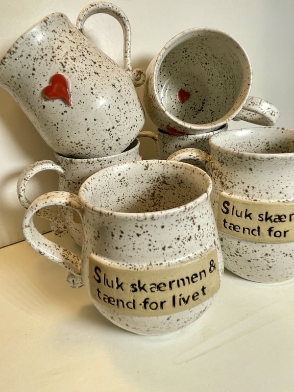 Keramik krus med tekst, Sluk skærmen og tænd for livet.  billede 2