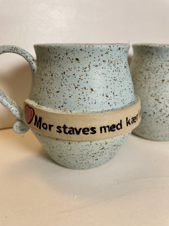 keramik krus med tekst - Mor staves med kærlighed. billede 2