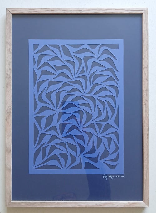 A3, papercut, blå, indrammet  (3)