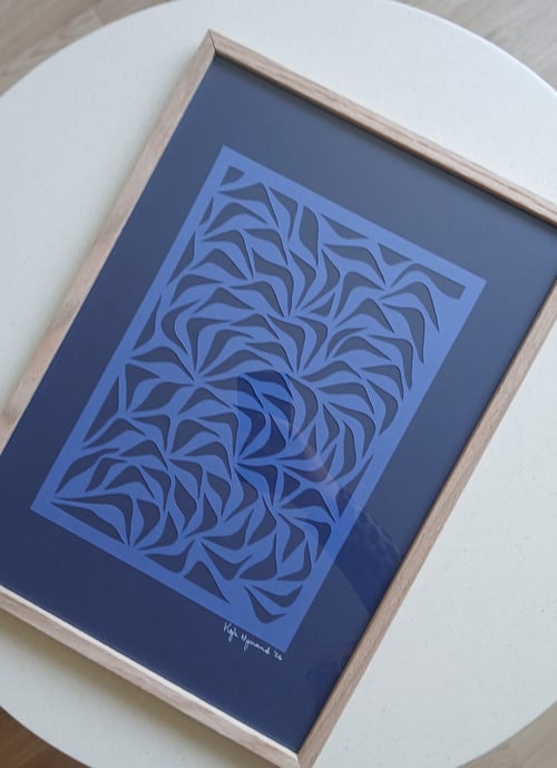 A3, papercut, blå, indrammet  (4)