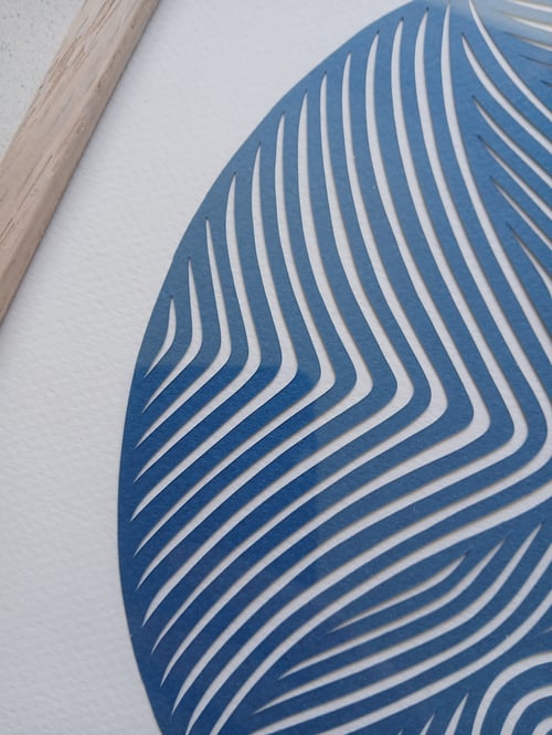 30x30cm, papercut, petrol, indrammet  (3)