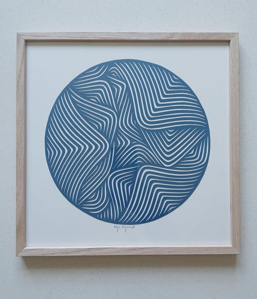 30x30cm, papercut, petrol, indrammet  (4)