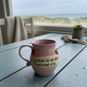 Keramik krus med tekst, Lykken er at dele livet med dig – produktbillede