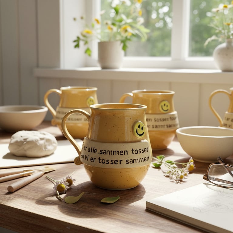 Keramik krus med tekst, Vi er alle sammen tosser, men tosser sammen. 