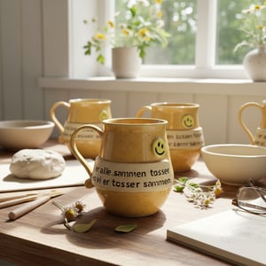 Keramik krus med tekst, Vi er alle sammen tosser, men tosser sammen.  – produktbillede