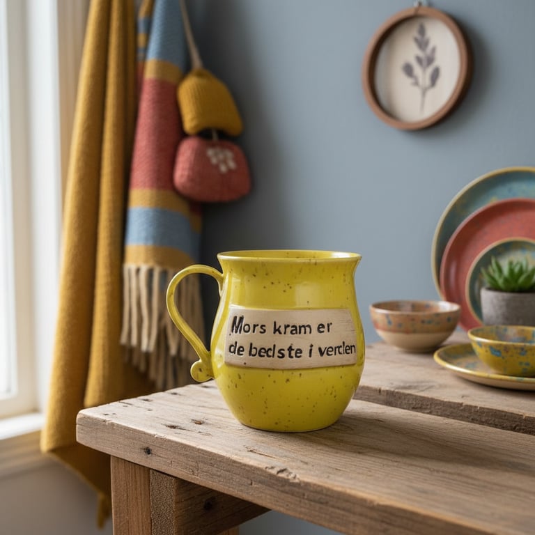 Keramik krus med tekst - Mors kram er de bedste i verden