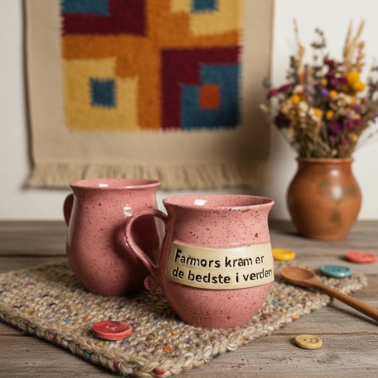 Keramik krus med tekst - Farmors kram er de bedste i verden