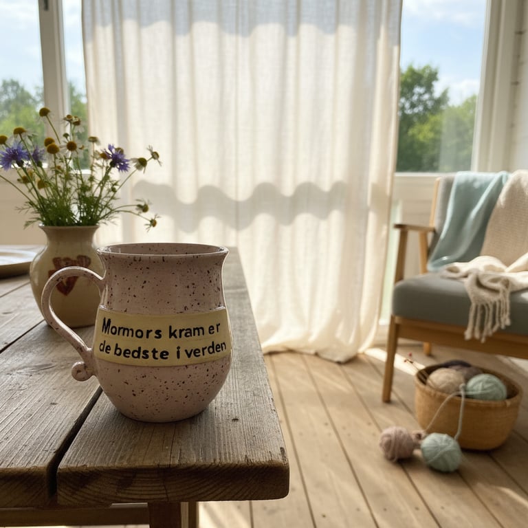 Keramik krus med tekst - Mormors kram er de bedste i verden