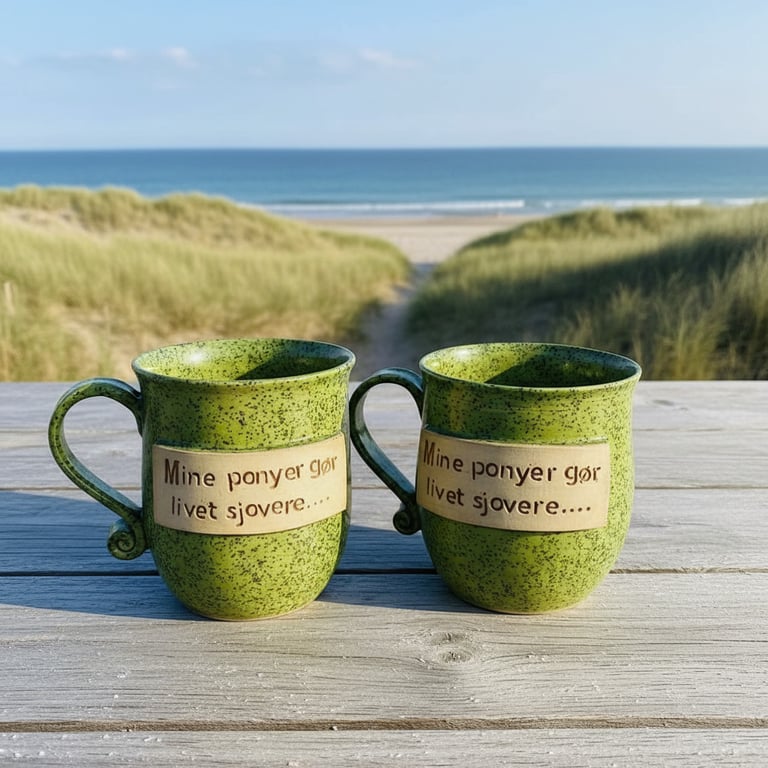 Keramik krus med tekst  - Mine ponyer gør mig glad.