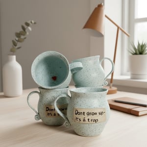 Keramik krus med tekst  - Dont grow, its a trap – produktbillede