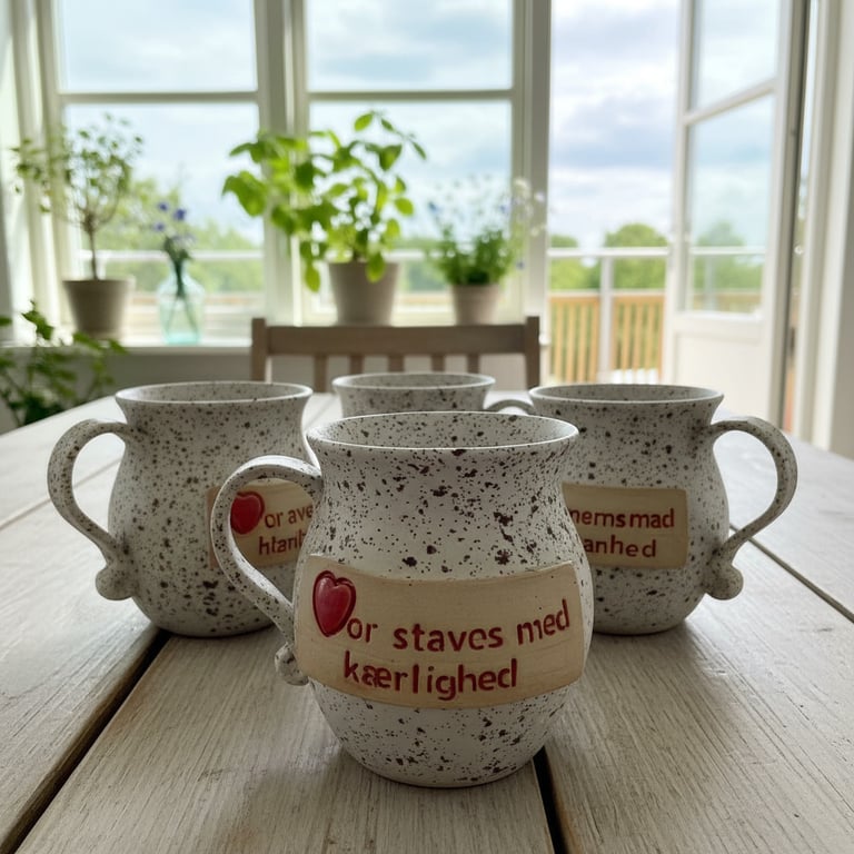 Keramik krus med tekst - Mor staves med kærlighed.