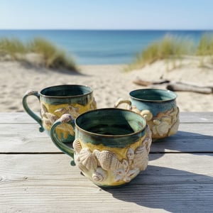 Keramik krus - Strand og hav – produktbillede