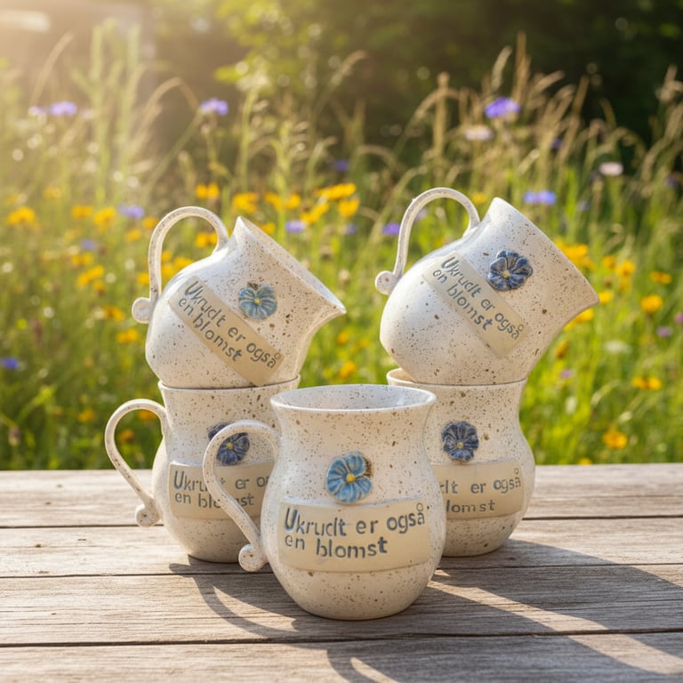 Keramik krus med tekst - Ukrudt er også en blomst