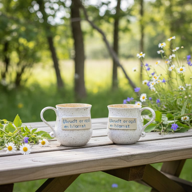 Keramik krus med tekst - Ukrudt er også en blomst 