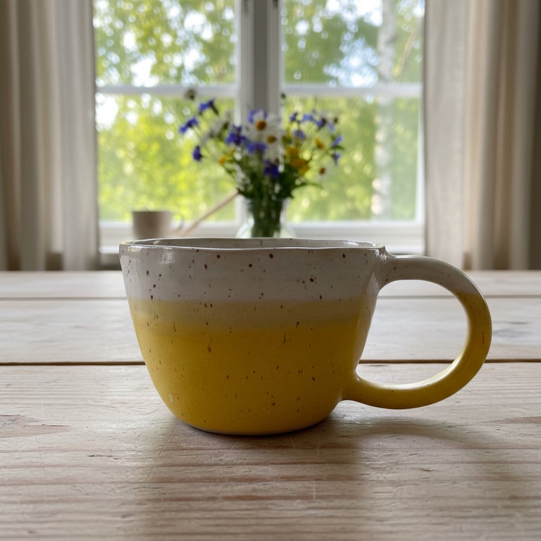Blomsterformet gul kop. 360 ml. H: 7,5 cm