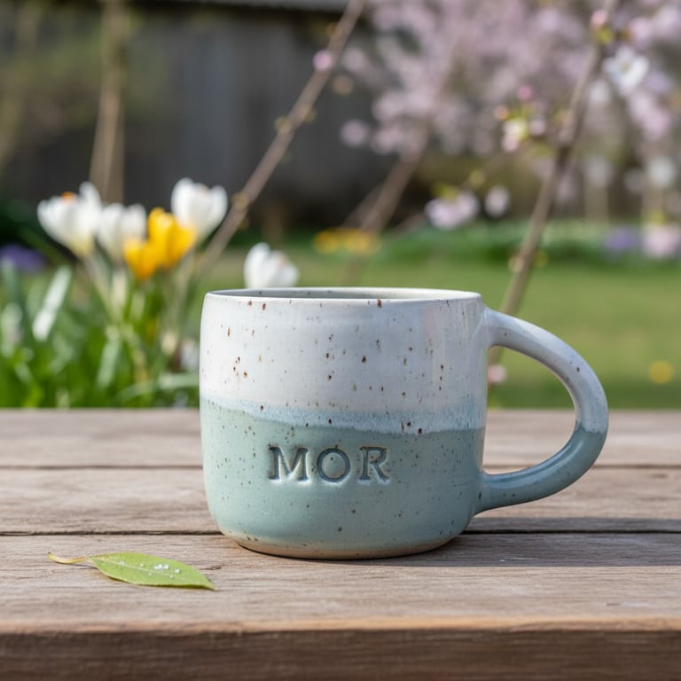 Mor kop lyseblå. 370 ml. H: 7,5 cm