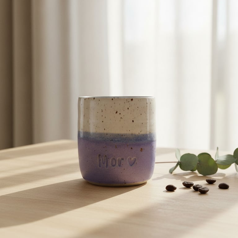 Mor kop lilla. 340 ml. H: 8,5 cm