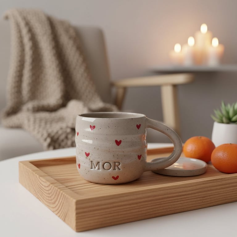 Mor Swirl kop. 320 ml. H: 7,5 cm