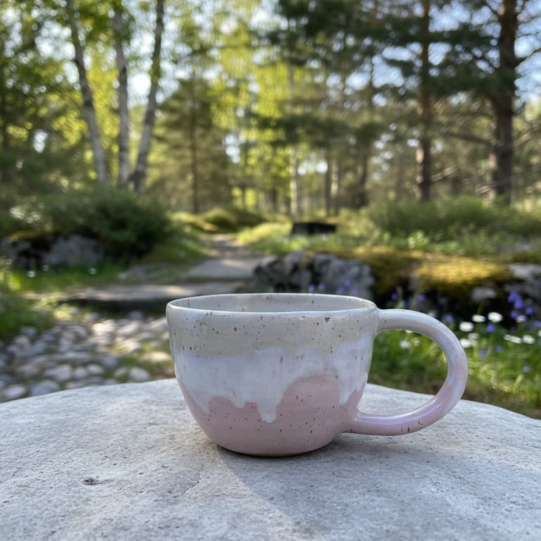 Blomsterformet kop lyserød. 340 ml. H: 7 cm