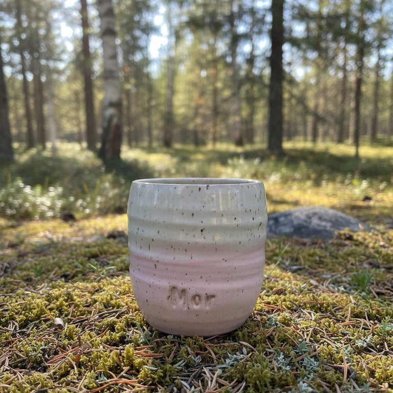 Mor Swirl kop lyserød . 410 ml. H: 9,5 cm