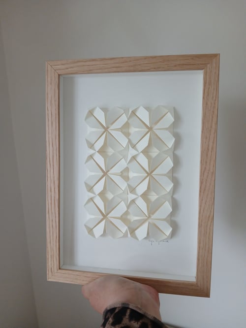 A4 foldet papirværk, massiv eg indramning (3)