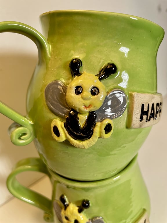 Keramik krus med tekst - Be happy billede 2