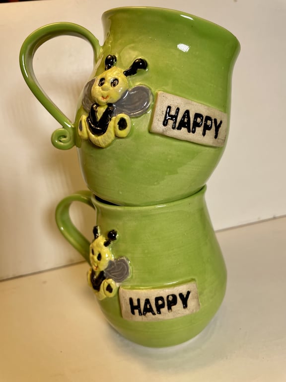 Keramik krus med tekst - Be happy billede 3