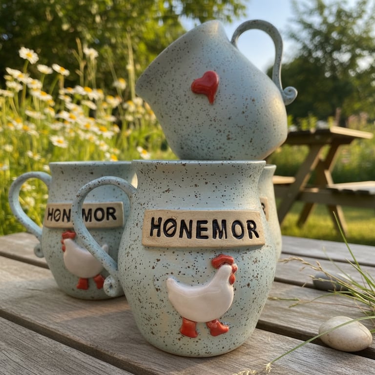 Keramik krus med tekst  - Hønemor