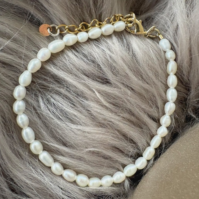 Ferskvandsperle armbånd 