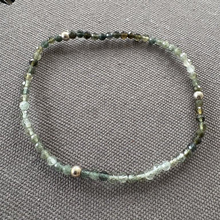 Blå turmalin armbånd 3mm