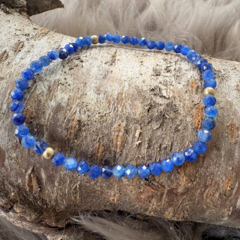 Naturlig blå kyanit armbånd 3mm