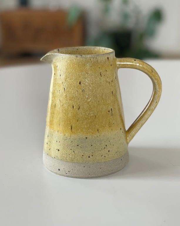 Mælkekande m/hank, hørgul - 0,5 liter