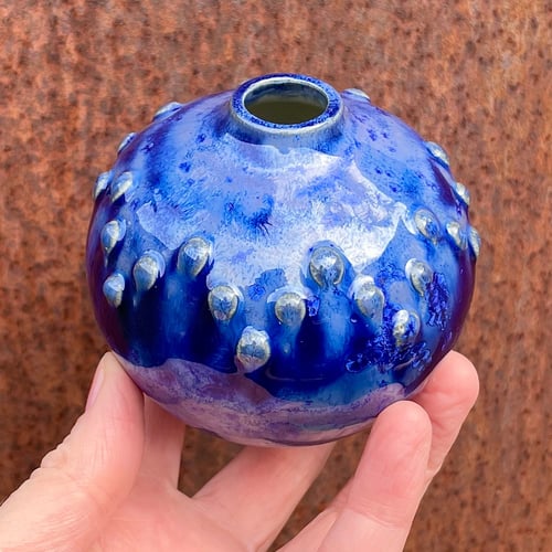 Minivase med blå krystal glasur (2)