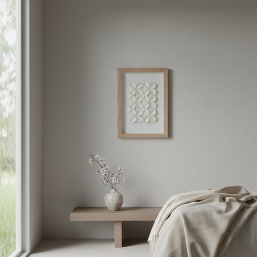 A4 foldet papirværk, massiv eg indramning (2)