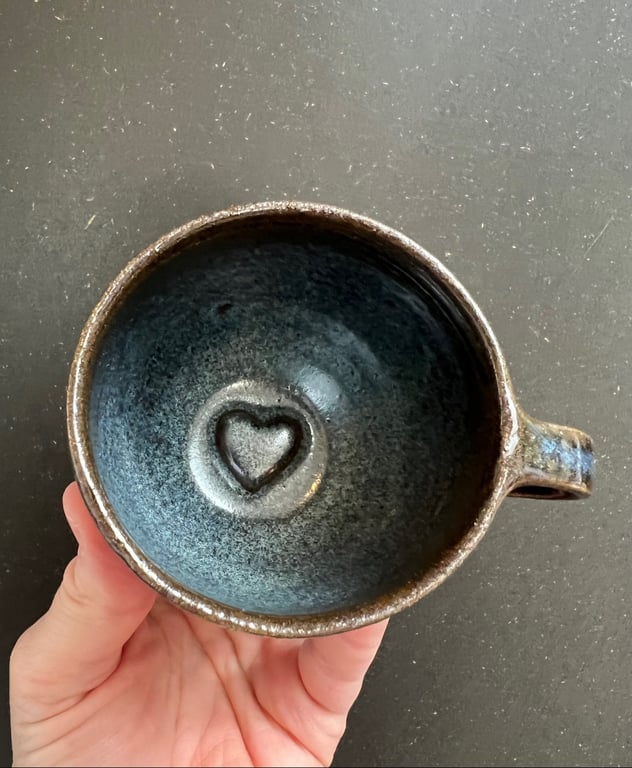 Kop m. hank &amp; hjerte (S) - patina