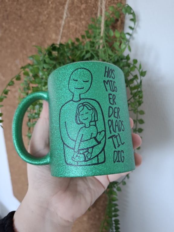 Krus: Hos mig er der plads til dig (Mand) Grøn glimmer billede 2