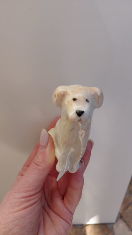 hundefigur, hvid golden retriever 