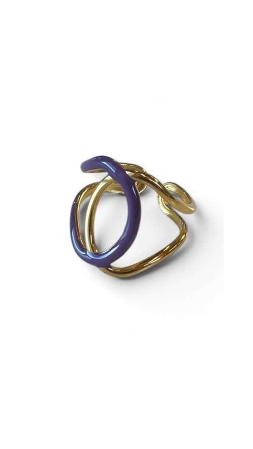 Alba lilla/forgyldt justerbar fingerring (2)