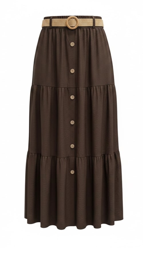 Stella viscose skirt. Chokolate. Onesize 36-46. (3)