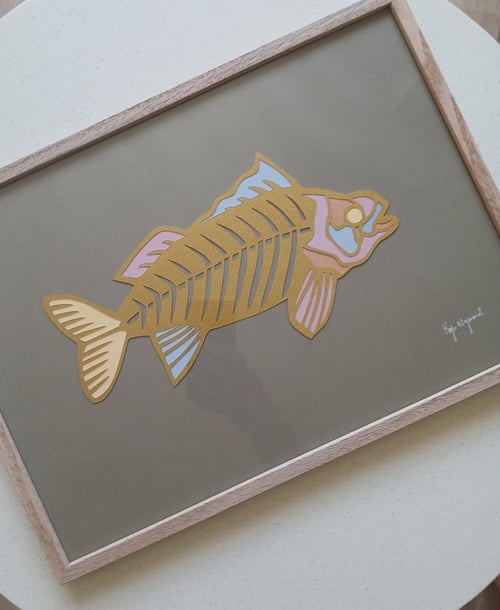 A3, indrammet papercut fisk