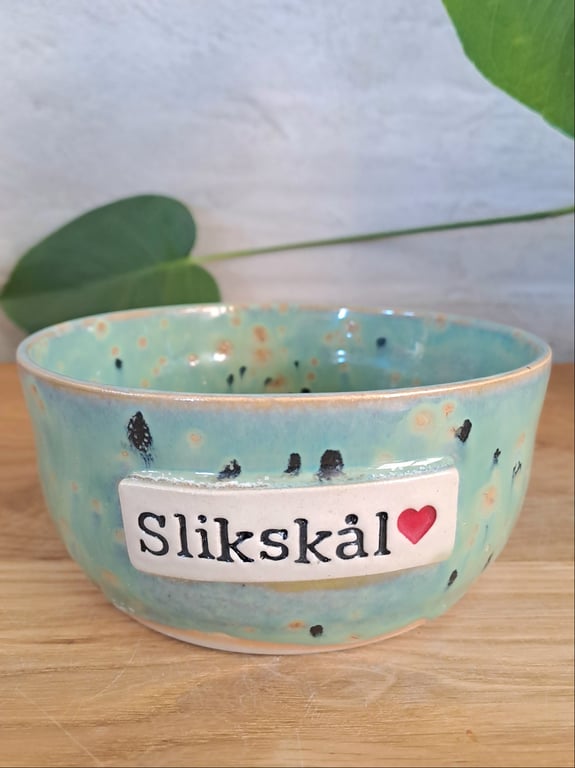 Slikskålen er 6,5 cm høj og 15 cm i diameter