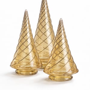 JULETRÆ GYLDEN MED ÆGTE GULD - SÆT MED 3 STØRRELSER – produktbillede