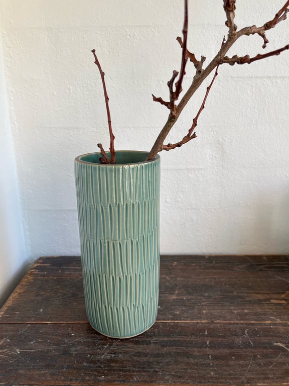 Vase, Lys himmelblå, 19 cm 