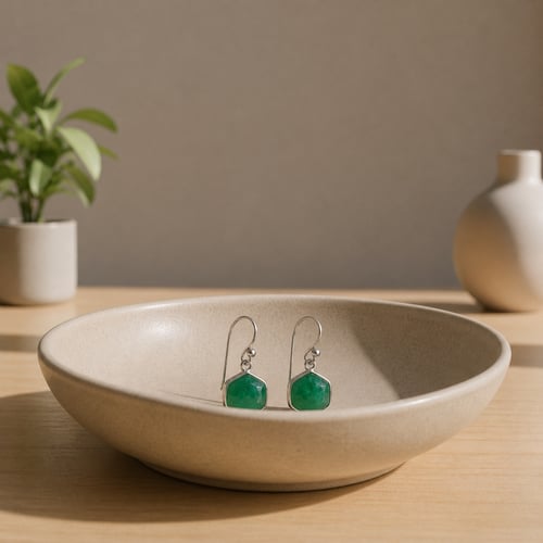 Grøn Jade øreringe  (2)