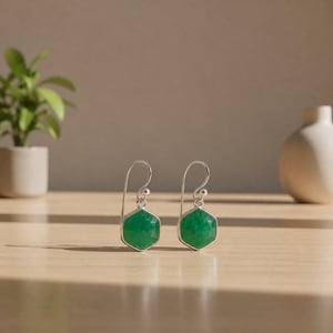 Grøn Jade øreringe  – produktbillede