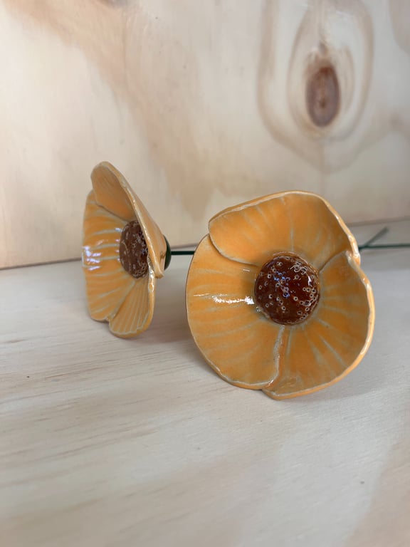 Blomst på stilk orange valmue   billede 3