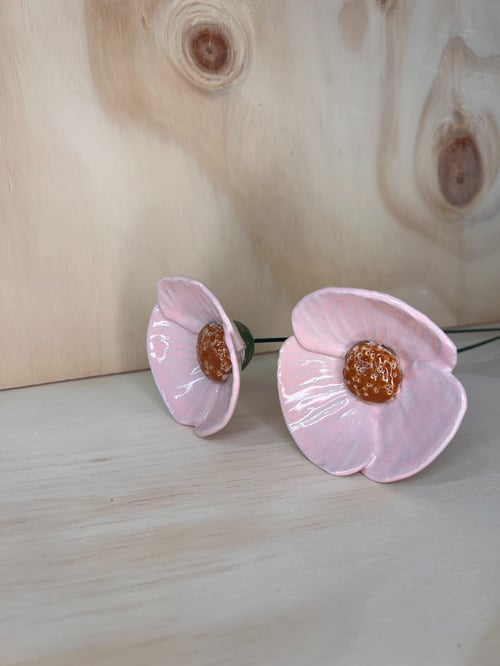 Blomst på stilk lyserød valmue  (2)