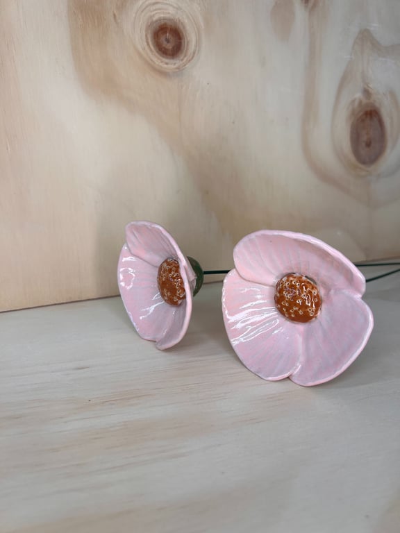 Blomst på stilk lyserød valmue  billede 2