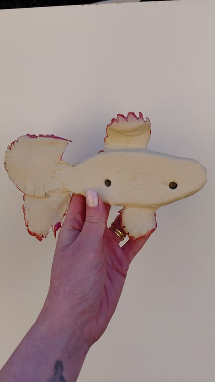 væghængt lyserød fisk billede 9