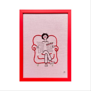 Good news – lyserød – broderi 21 x 30 cm  – produktbillede